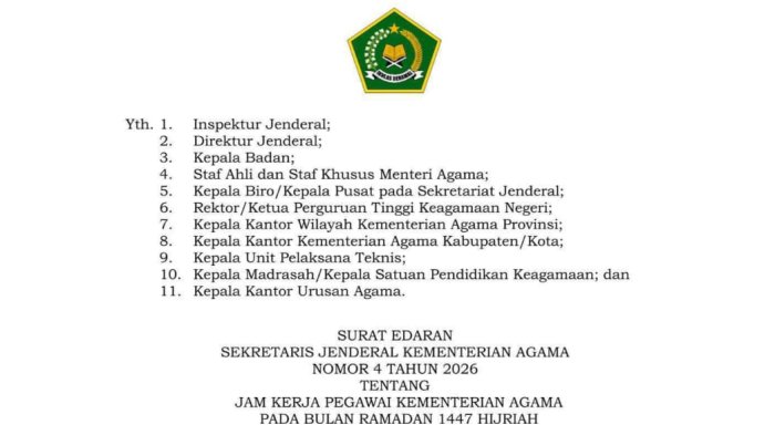 MIN 4 Tebo Ikuti Jam Kerja Ramadhan Sesuai SE Sekjen Kemenag dengan Tetap Prioritaskan Pembelajaran Efektif Siswa