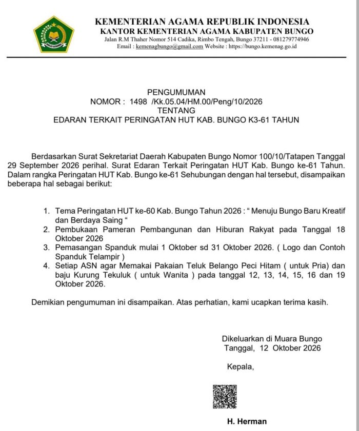 Tindaklanjuti Edaran Kemenag Bungo, MAN 2 Bungo Siap Pasang Spanduk dan Kenakan Pakaian Adat di HUT Bungo ke-61 Tindaklanjuti Edaran Kemenag Bungo, MAN 2 Bungo Siap Pasang Spanduk dan Kenakan Pakaian Adat di HUT Bungo ke-61