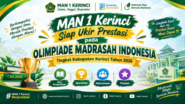 MAN 1 Kerinci Siap Ukir Prestasi pada Olimpiade Madrasah Indonesia Tingkat Kabupaten Kerinci Tahun 2026