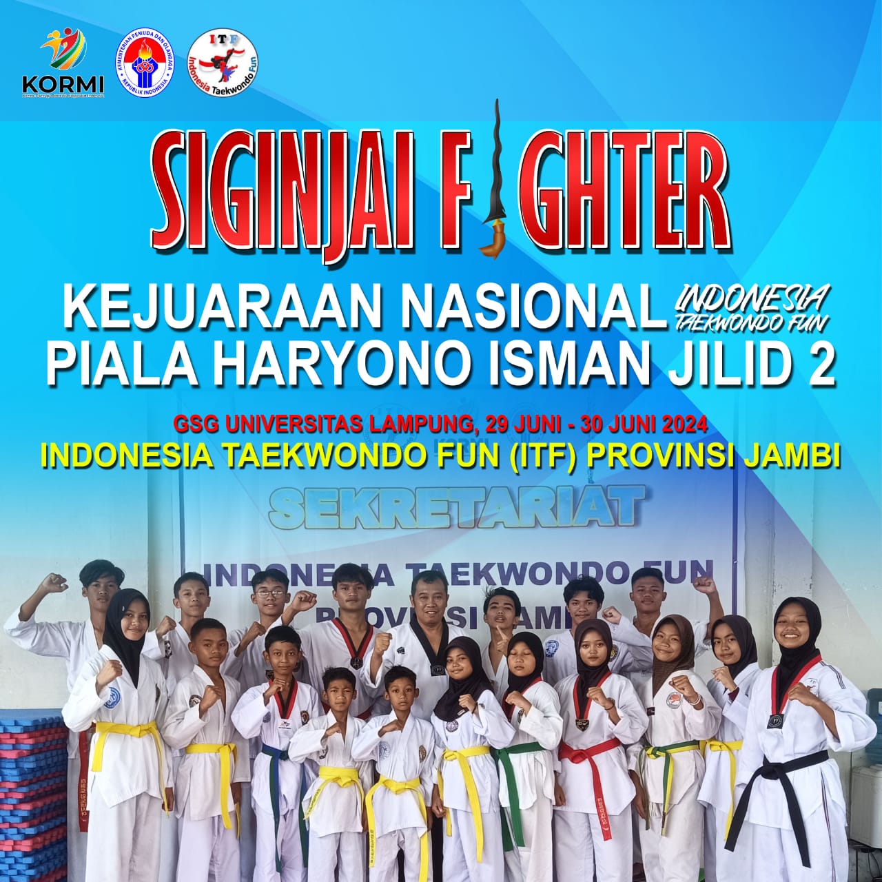 MTsN 1 Kota Jambi Meraih Medali Emas Juara Nasional Taekwondo