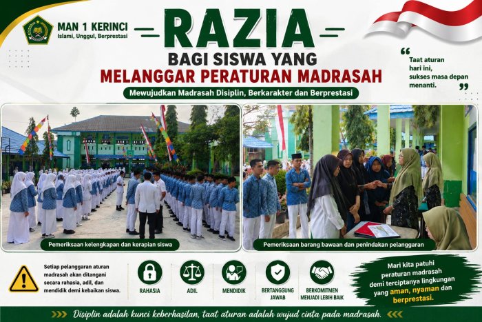MAN 1 Kerinci Gelar Razia Siswa untuk Menegakkan Kedisiplinan Madrasah