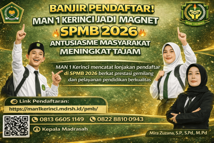 Banjir Pendaftar! MAN 1 Kerinci Jadi Magnet SPMB 2026, Antusiasme Masyarakat Meningkat Tajam Banjir Pendaftar! MAN 1 Kerinci Jadi Magnet SPMB 2026, Antusiasme Masyarakat Meningkat Tajam