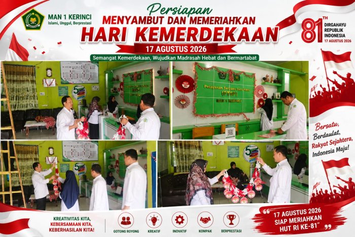 MAN 1 Kerinci Bersiap Sambut dan Meriahkan HUT ke-81 Kemerdekaan RI MAN 1 Kerinci Bersiap Sambut dan Meriahkan HUT ke-81 Kemerdekaan RI