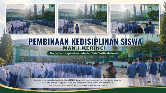 Pembinaan Kedisiplinan Siswa MAN 1 Kerinci Tingkatkan Kepatuhan terhadap Tata Tertib Madrasah
