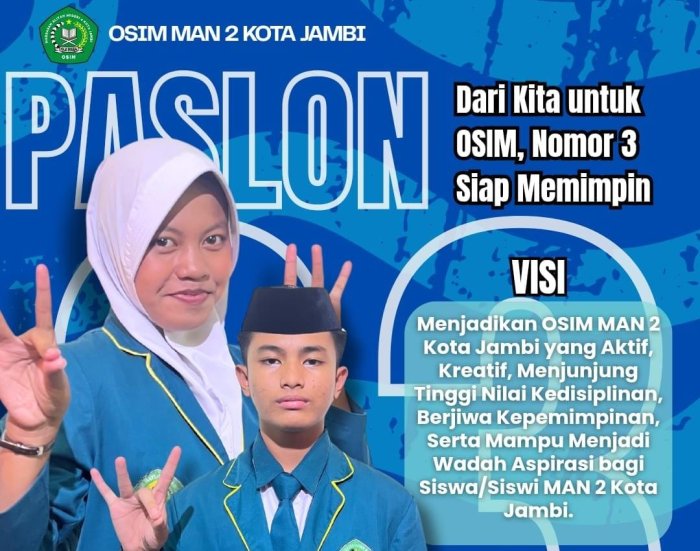 Paslon Nomor 3 Bawa Misi Super, OSIM MAN 2 Jambi Siap Berubah Total!