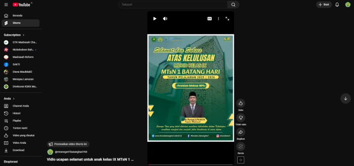 Kreatif Tanpa Batas! Cara Unik MTsN 1 Batang Hari Lepas Siswa Kelas IX Lewat Karya Video