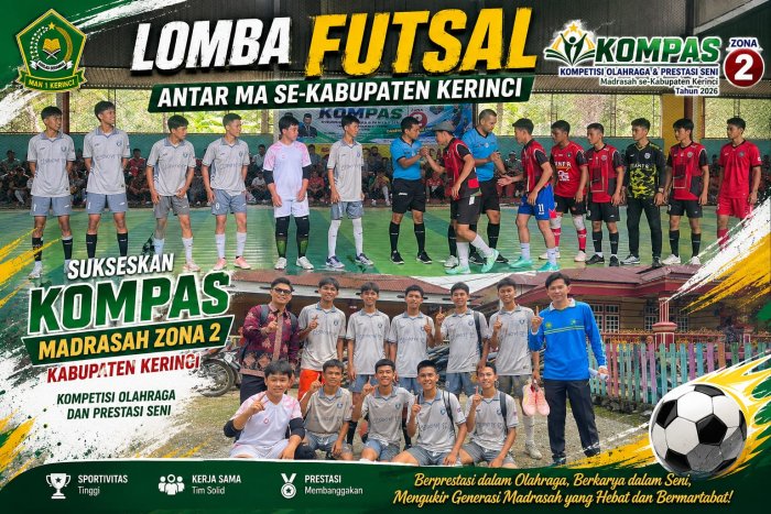 MAN 1 Kerinci Ikuti Lomba Futsal Antar-MA Se-Kabupaten Kerinci dalam KOMPAS Madrasah Zona 2 Tahun 2026
