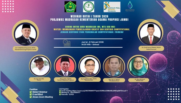 Penguatan Mata Pelajaran Koding, Guru MIN 4 Tebo Ikuti Webinar Membangun Pembelajaran Kreatif dan Berpikir Komputasional