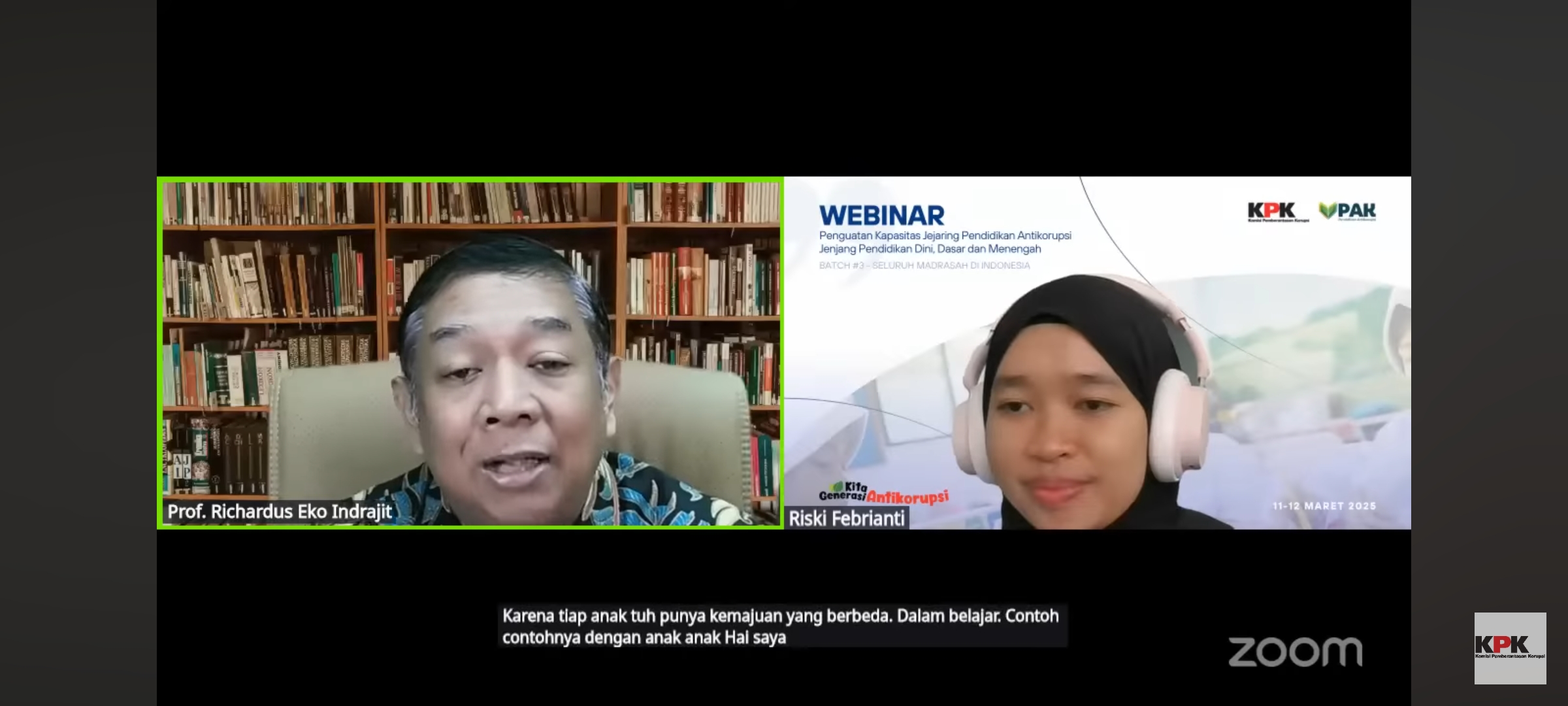 Guru MIN 4 Tebo Ikuti Webinar Pendidikan Antikorupsi KPK RI