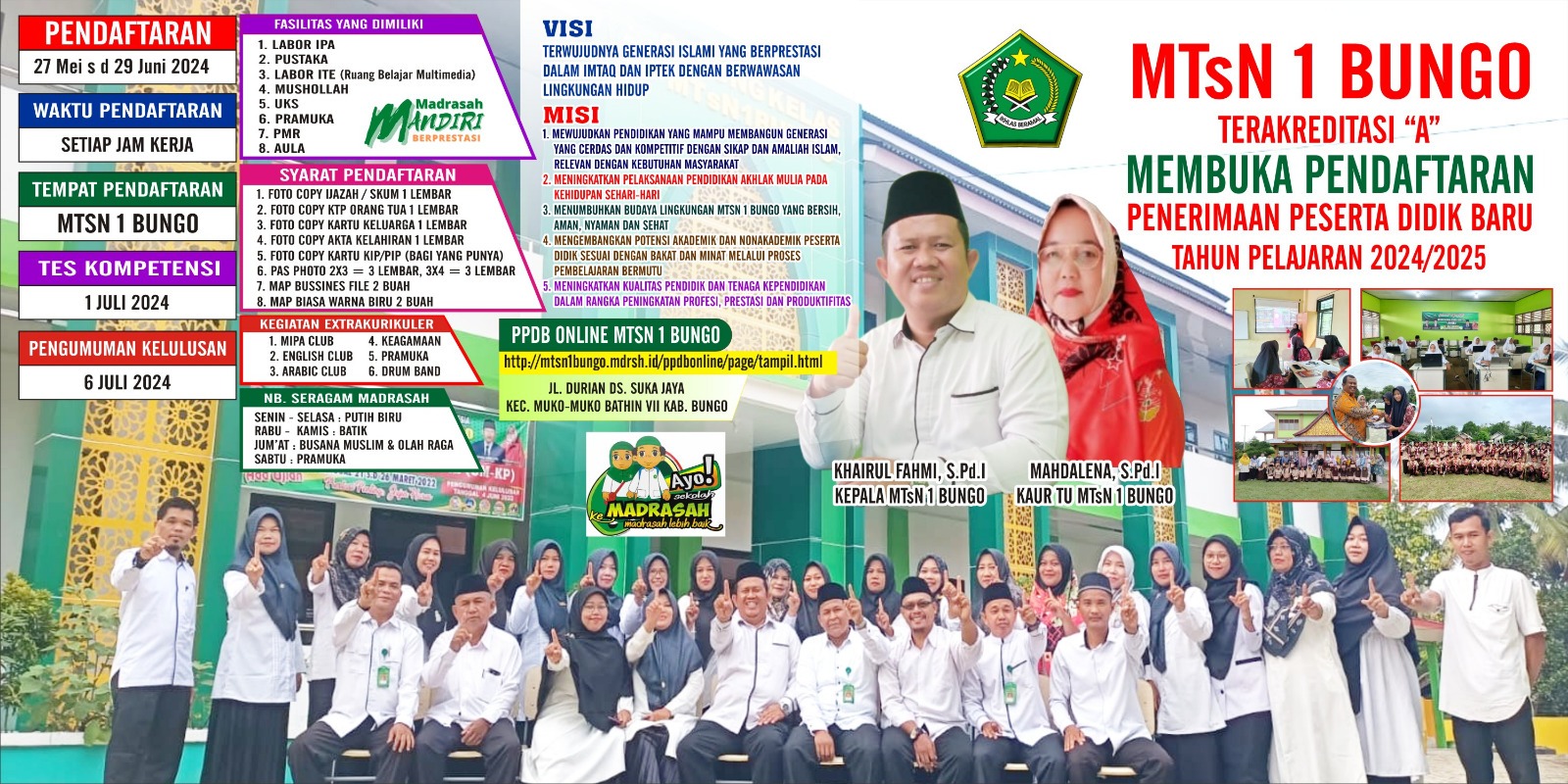 PPDB ONLINE 2024 MTsN 1 BUNGO JALUR REGULER TELAH DIBUKA!