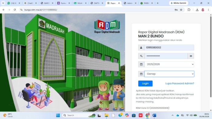 Operator RDM MAN 2 Bungo Lakukan Pembaruan dan Pengolahan Data Siswa serta Guru untuk Tingkatkan Akurasi Administrasi