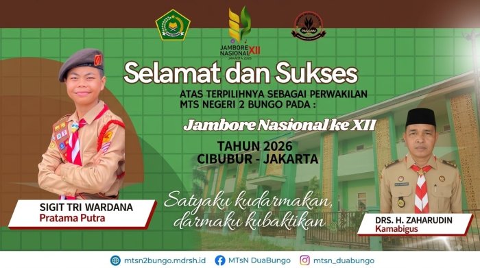 Perwakilan MTsN 2 Bungo Siap Unjuk Gigi di Jambore Nasional XII 2026 Cibubur Perwakilan MTsN 2 Bungo Siap Unjuk Gigi di Jambore Nasional XII 2026 Cibubur