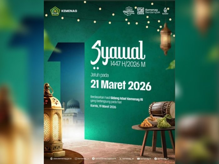 BREAKING NEWS: Pemerintah Tetapkan 1 Syawal 1447 H Jatuh pada Sabtu, 21 Maret 2026