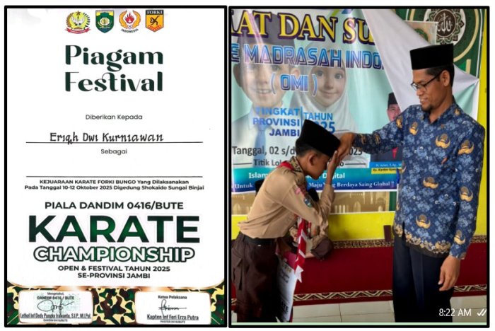 TOREHKAN PRESTASI, SISWA MTsN 1 TEBO RAIH JUARA DI KEJUARAAN KARATE