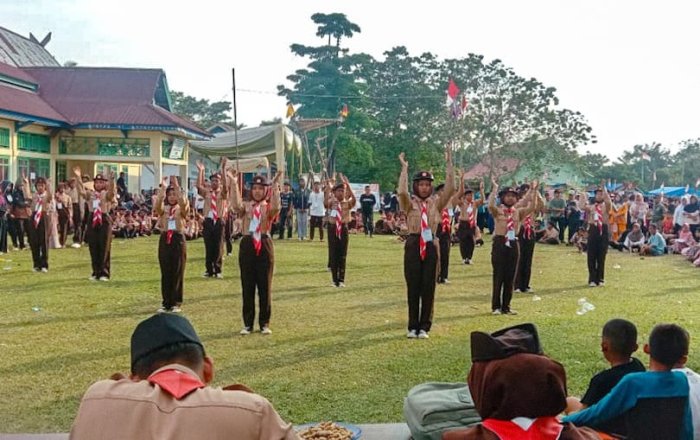 Kontingen Pramuka Madtsanesa Bungo Tampilkan Semangat Luar Biasa dalam Lomba Yel-Yel di Jambore Ranting