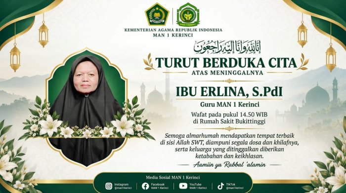 Perkuat Solidaritas dan Kepedulian, Keluarga Besar MAN 1 Kerinci Gelar Takziah ke Rumah Pak M. Djamil