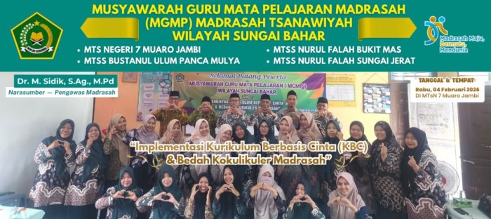MGMP MTs Wilayah Sungai Bahar Bahas Kurikulum Berbasis Cinta dan Kokurikuler Madrasah MGMP MTs Wilayah Sungai Bahar Bahas Kurikulum Berbasis Cinta dan Kokurikuler Madrasah