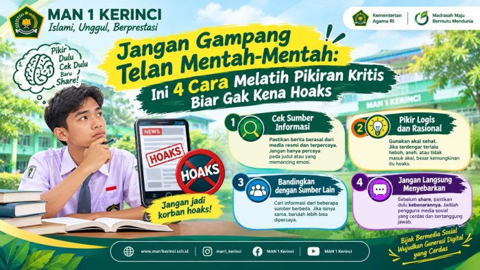 Empat Cara Efektif Melatih Pikiran Kritis Cegah Hoaks