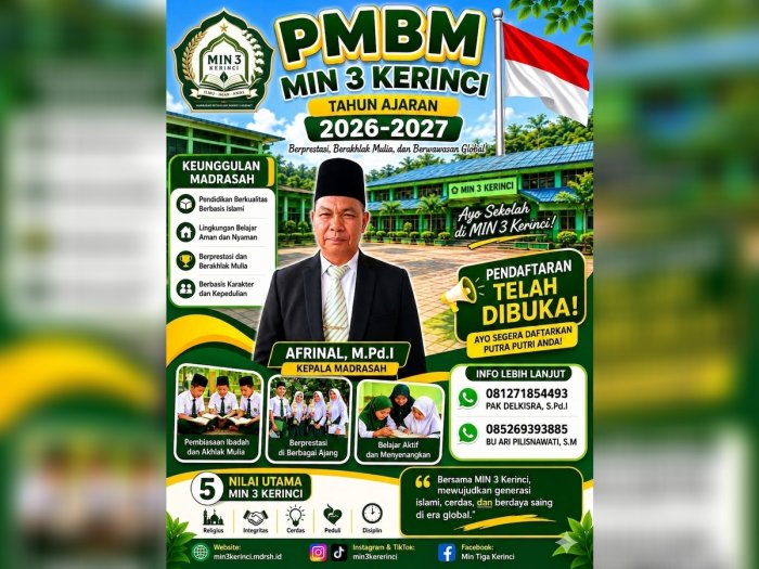 MIN 3 Kerinci Resmi Buka Pendaftaran Peserta Didik Baru (PMBM) Tahun Ajaran 2026/2027 MIN 3 Kerinci Resmi Buka Pendaftaran Peserta Didik Baru (PMBM) Tahun Ajaran 2026/2027