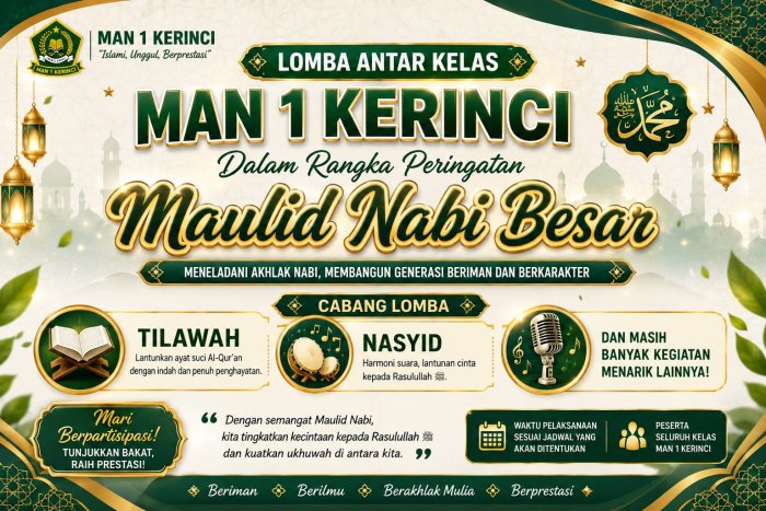 Semarak maulid nabi di MAN 1 Kerinci, siswa adu bakat dalam lomba antar kelas Semarak maulid nabi di MAN 1 Kerinci, siswa adu bakat dalam lomba antar kelas