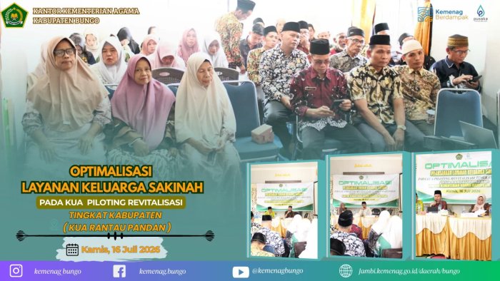 Kepala Kemenag Bungo Buka Kegiatan Optimalisasi Layanan Keluarga Sakinah di KUA Piloting Revitalisasi Kepala Kemenag Bungo Buka Kegiatan Optimalisasi Layanan Keluarga Sakinah di KUA Piloting Revitalisasi