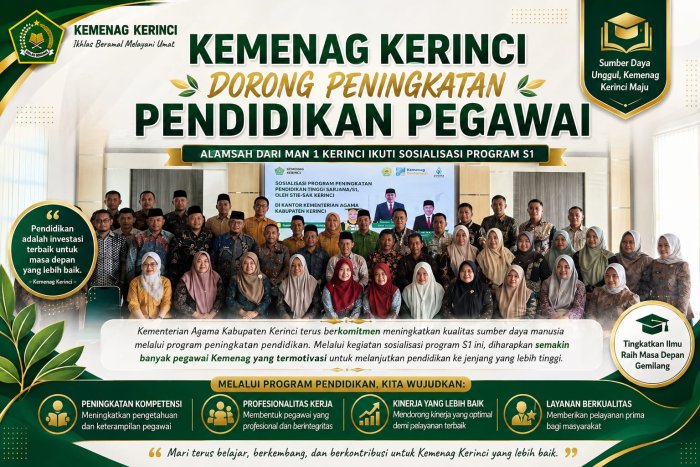 Kemenag Kerinci Dorong Peningkatan Pendidikan Pegawai, Alamsah dari MAN 1 Kerinci Ikuti Sosialisasi Program S1