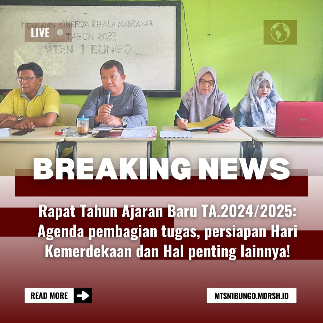 SAMBUT TAHUN AJARAN BARU 2024/2025, MTs NEGERI 1 BUNGO GELAR RAPAT KOORDINASI SAMBUT TAHUN AJARAN BARU 2024/2025, MTs NEGERI 1 BUNGO GELAR RAPAT KOORDINASI
