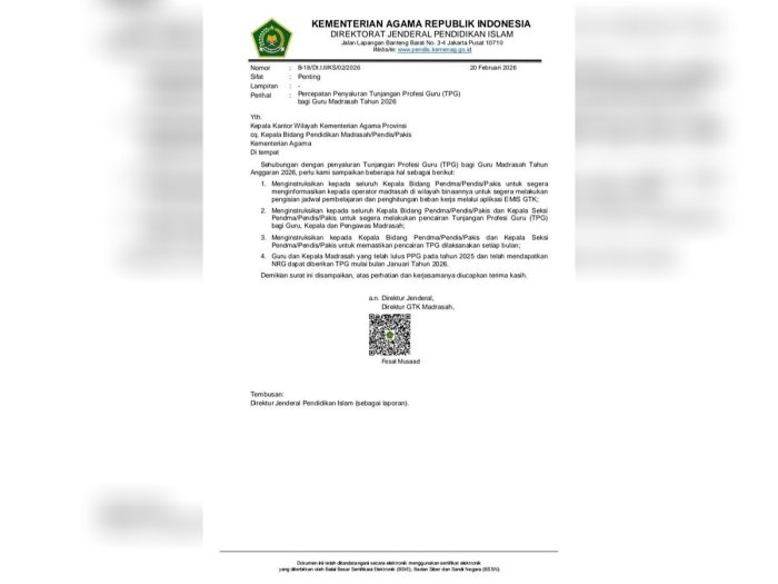 Kabar Gembira! MTsN 2 Bungo Tindak Lanjuti Percepatan Pencairan TPG Tahun 2026