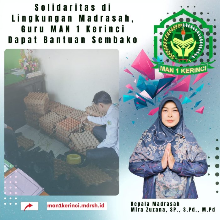 Solidaritas di Lingkungan Madrasah, Guru MAN 1 Kerinci berikan Bantuan Sembako Solidaritas di Lingkungan Madrasah, Guru MAN 1 Kerinci berikan Bantuan Sembako
