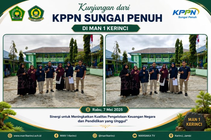 Kunjungan KPPN Sungai Penuh, MAN 1 Kerinci Lakukan Monev Pelaksanaan Anggaran dan Laporan Keuangan