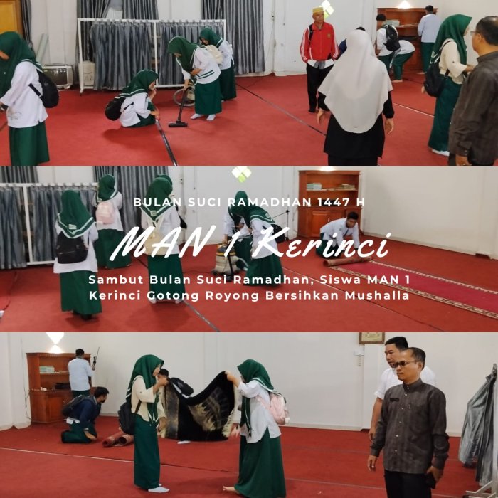 Sambut Bulan Suci Ramadhan, Siswa MAN 1 Kerinci Gotong Royong Bersihkan Mushalla Sambut Bulan Suci Ramadhan, Siswa MAN 1 Kerinci Gotong Royong Bersihkan Mushalla