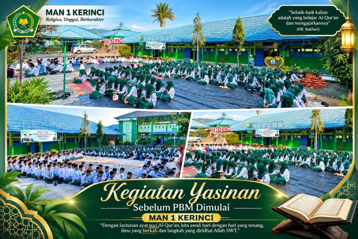 Kegiatan Yasinan Sebelum PBM, MAN 1 Kerinci Awali Hari dengan Lantunan Ayat Suci Al-Quran