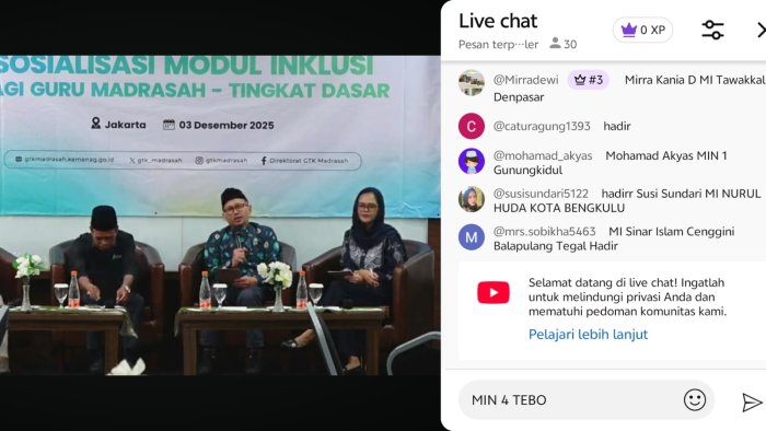 Guru MIN 4 Tebo Ikuti Sosialisasi Modul Inklusi Madrasah via Live Streaming