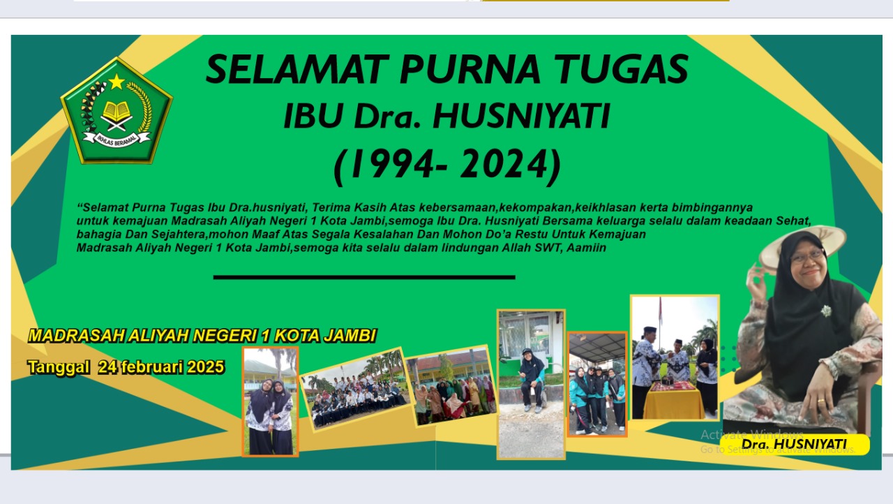 Keluarga Besar MAN 1 Kota Jambi Melepas Purna Tugas Ibu Drs. Husniyati Keluarga Besar MAN 1 Kota Jambi Melepas Purna Tugas Ibu Drs. Husniyati
