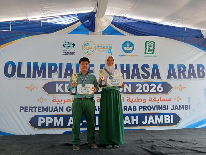 MAN 2 Kota Jambi Sabet Juara 1 dan 3 Olimpiade Bahasa Arab Tingkat Provinsi Jambi