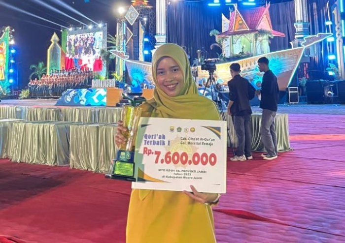Rifka Nabila Raih Qoriah Terbaik 1 pada MTQ Tingkat Provinsi Jambi 2025 di Muaro Jambi Rifka Nabila Raih Qoriah Terbaik 1 pada MTQ Tingkat Provinsi Jambi 2025 di Muaro Jambi