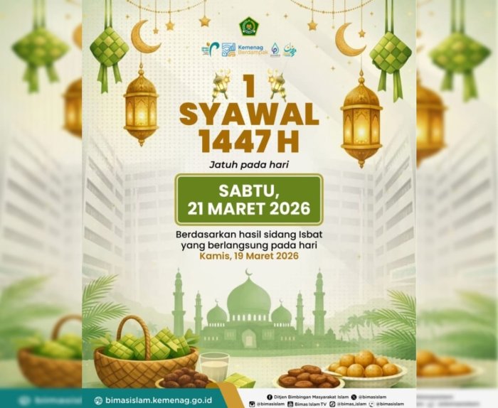 MTsN 1 Bungo Sambut Gembira Penetapan 1 Syawal 1447 H Jatuh pada Sabtu, 21 Maret 2026 MTsN 1 Bungo Sambut Gembira Penetapan 1 Syawal 1447 H Jatuh pada Sabtu, 21 Maret 2026