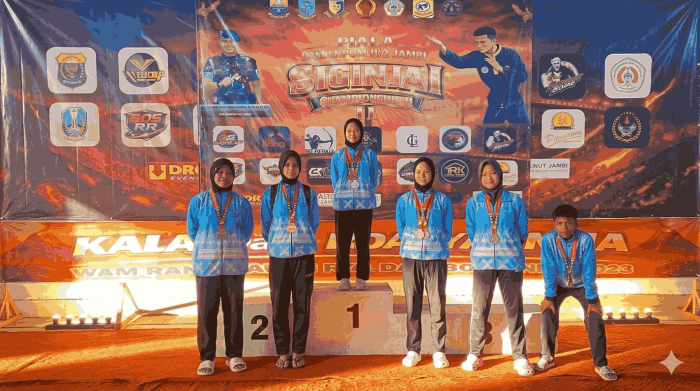 Panen Medali! Pendekar Muda MTsN 2 Bungo Berjaya di Kejuaraan Pencak Silat Piala Dandenpom II/2 Jambi