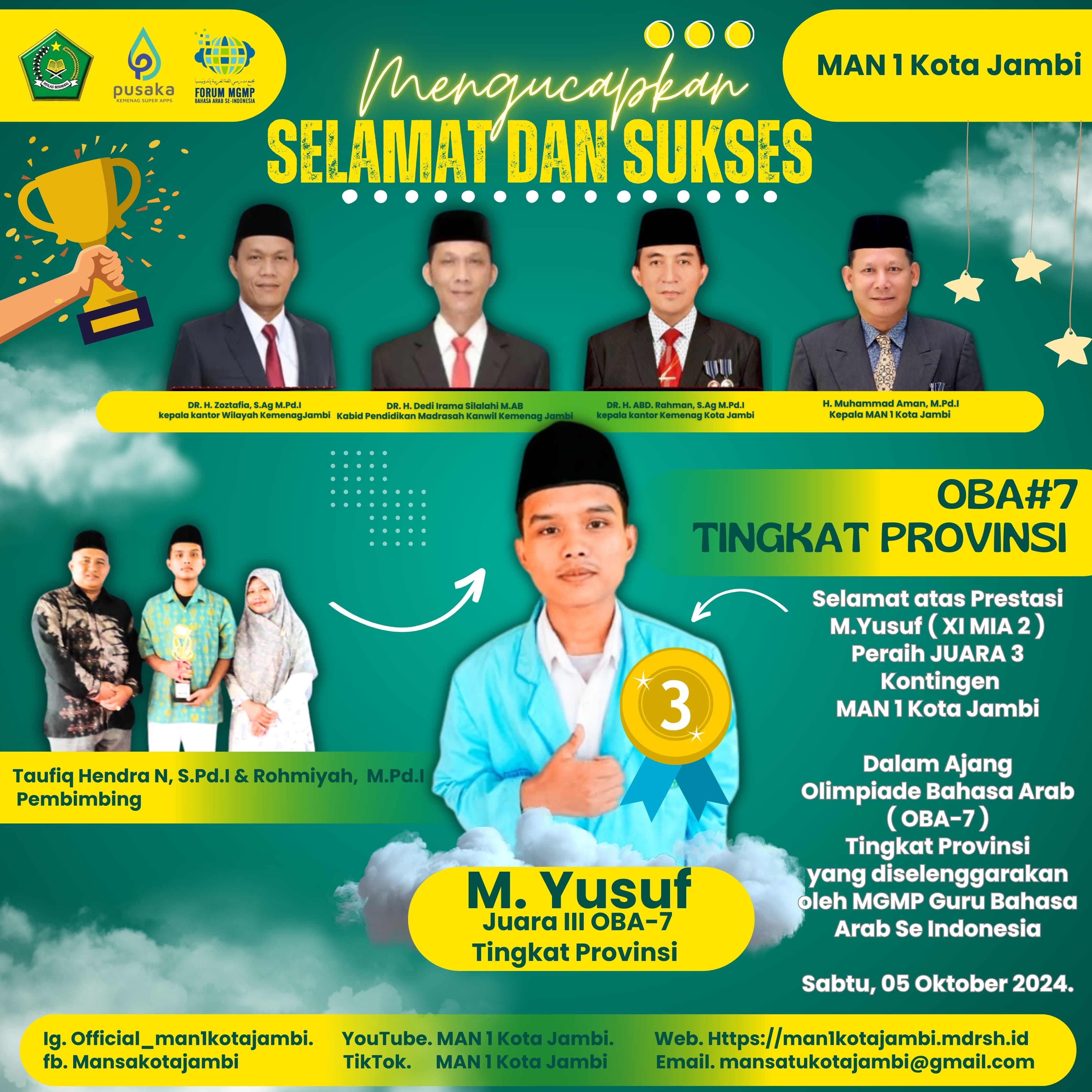 Siswa MAN 1 Kota Jambi Raih Juara 3 OBA Tingkat Provinsi, Siap Berlaga di Tingkat Nasional Siswa MAN 1 Kota Jambi Raih Juara 3 OBA Tingkat Provinsi, Siap Berlaga di Tingkat Nasional