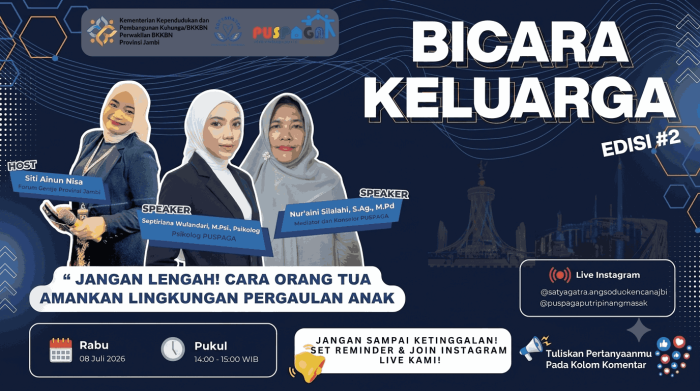 BKKBN Jambi Gelar Wicara Bicara Keluarga, Bahas Cara Orang Tua Jaga Pergaulan Anak BKKBN Jambi Gelar Wicara Bicara Keluarga, Bahas Cara Orang Tua Jaga Pergaulan Anak