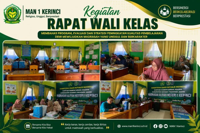 Rapat Wali Kelas MAN 1 Kerinci Bahas Evaluasi dan Strategi Peningkatan Kualitas Pembelajaran
